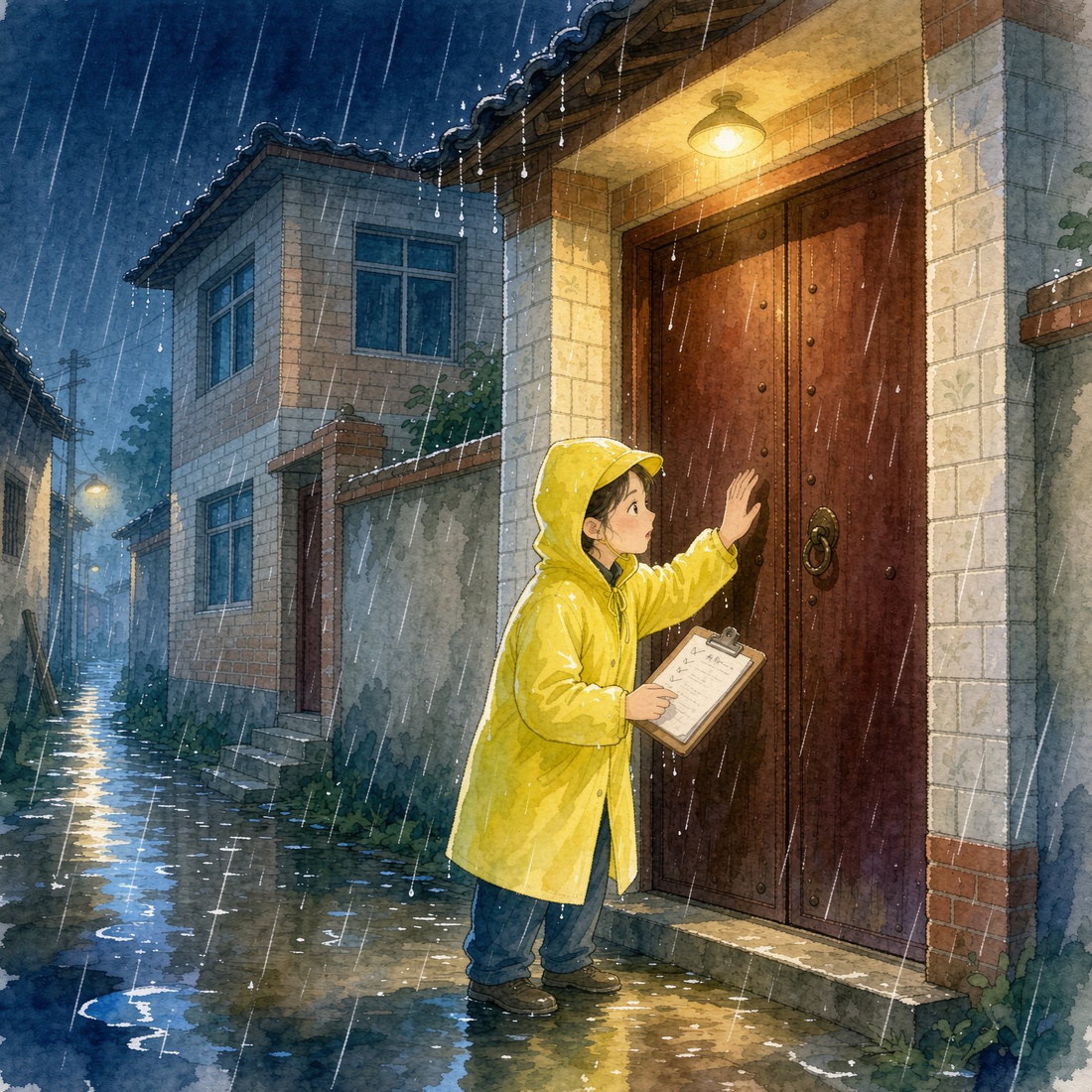 雨夜里，村干部打着手电、拿着名册挨家敲门通知转移